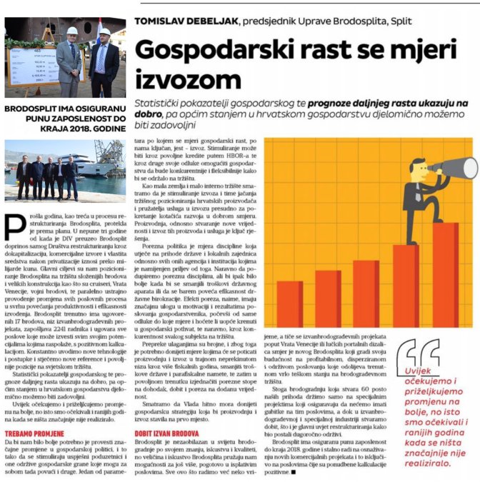 BRODOSPLIT - poslovna očekivanja, 4.1.2016. Privredni vjesnik