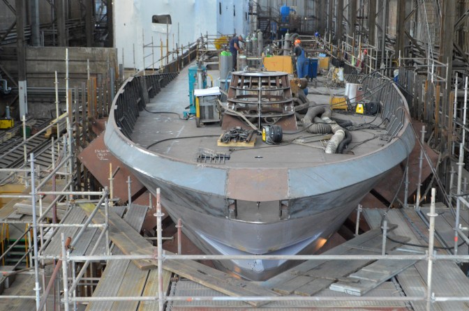 BRODOSPLIT - Izgradnja prvog od pet obalnih ophodnih brodova za MORH - FOTO Škveranka