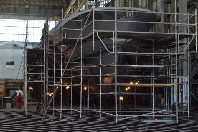 BRODOSPLIT - Izgradnja prvog od pet obalnih ophodnih brodova za MORH - FOTO Škveranka